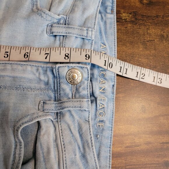 American Eagle Jeans 2s Jegging Next Level Stretch Hi Rise Light Wash Ripped - Picture 10 of 13